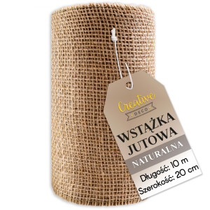 Wstążka jutowa taśma dekoracyjna, 10 m, szerokość 20 cm