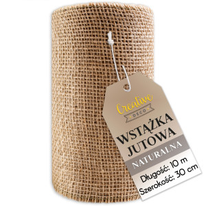 Wstążka jutowa taśma dekoracyjna, 10 m, szerokość 30 cm