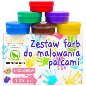 Farby do malowania palcami dla dzieci 6 x 125 ml