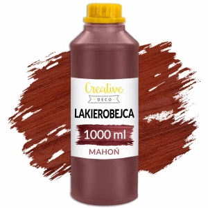 Lakier lakierobejca wodna do drewna, mahoń, butelka 1L