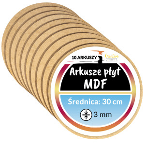 Arkusze z płyty MDF, okrągłe, 30 cm x 10 szt.