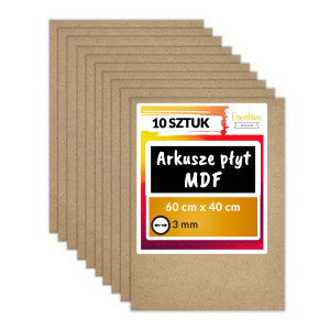 Arkusze płyt MDF, 60x40 cm, 10 szt