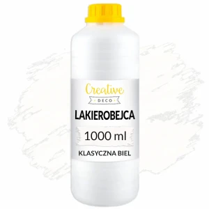 Bejca do drewna, lakier biały, butelka 1L