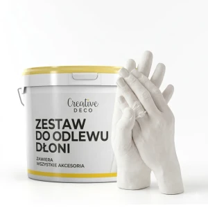 Zestaw do odlewu gipsowego dłoni, forever hands, gips do odlewu 1kg