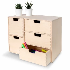 Organizer drewniany, 5 szufladek, 20 x 36 x 28,5 cm