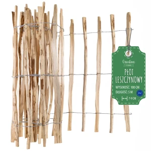 Płot leszczynowy sztachetowy, 100 cm x 5 m, rozstaw 7-9 cm