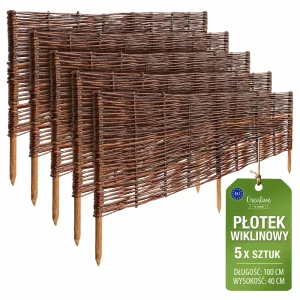 Płotek wiklinowy 100 x 40 cm – zestaw 5 szt.