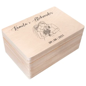 Personalizowane pudełko dla Pary Młodej, naturalne, 30 x 20 x 14 cm