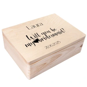 Personalizowane pudełko dla druhny, naturalne, 40 x 30 x 14 cm