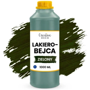 Bejca do drewna, lakier, lakierobejca zielona, butelka 1 L