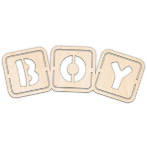 Klocki Boy, kształt wycinany laserowo, sklejka, MDF, różne rozmiary