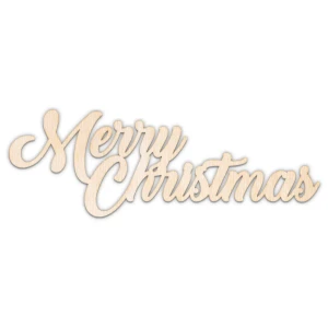 Merry Christmas napis, kształt wycinany laserowo, sklejka, MDF, różne rozmiary