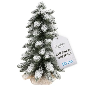 Choinka sztuczna mała 50 cm ośnieżona, na Boże Narodzenie, na stół, biurko, parapet
