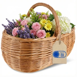 Kosz wiklinowy piknikowy prosty 47 cm