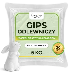 Gips w proszku do odlewów, extra white, biały, 30 Mpa, 5 kg