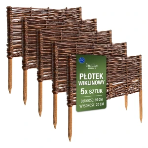 Płotek wiklinowy 20 cm x 60 cm - zestaw 5 sztuk