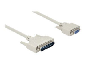 Delock - Serielt kabel - DB-25 (han) til DB-9 (hun) - 5 m - tommelskruer - beige