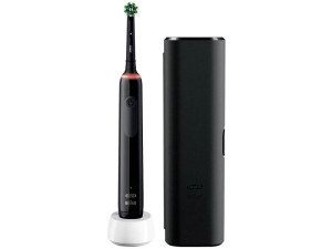 Braun Oral-B Pro 3 3500, Aikuinen, Pyörivä hammasharja, Päivittäinen käyttö, Herkkä, Valkaisu, Musta, 2 min, 4 x 30 s, Musta