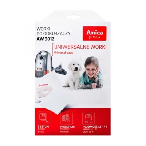 Worki do odkurzacza Amica AW 3012, 3 sztuki z filtrem