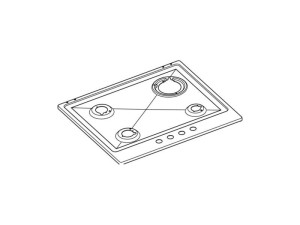 Płyta robocza podpalnikowa do płyty gazowej Electrolux / AEG inox 594 x 510 mm 3532277096