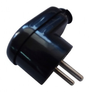 Wtyczka kątowa z uziemieniem Domax WT-16 16 A czarna 25073