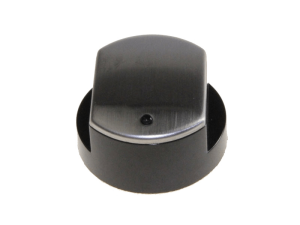 Pokrętło do płyty gazowej Whirlpool / Indesit / Ariston / Hotpoint czarne z nakładką inox 481241279197 C00329461