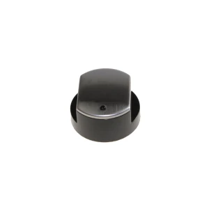 Pokrętło do płyty gazowej Whirlpool / Indesit / Ariston / Hotpoint czarne z nakładką inox 481241279197 C00329461