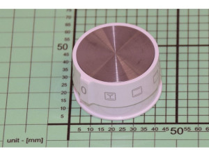 Pokrętło sterujące białe do kuchni gazowo-elektrycznej Amica el.ReS.10502 białe+nakł.X