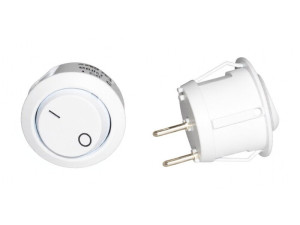 Wyłącznik kołyskowy do urządzeń elektrycznych 2-pinowy 250 V~ 6 A W.11.1 RS/059-35