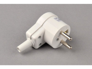 Wtyczka kątowa z uziemieniem Domax WT-16 16 A biała 25011