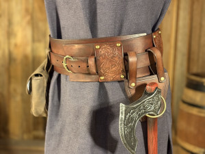 Wikingergürtel Drache, saddle tan, S/M | LEDERTISCH