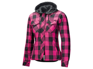 Motorradjacke Held Flanellhemd Lumberjack II Lady schwarz pink, D-L