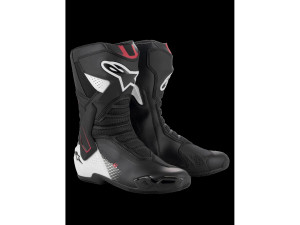 Motorradstiefel Alpinestars SMX 6 V3 black white red graphic, 41 EU