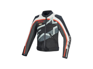 Womens Idles Jacket Damen Motorradjacke, M, off white flame red black