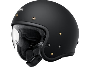 J.O2 Solid Matt Black Open Face Helm Jethelm Motorradhelm, XS