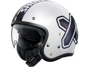 J.O2 Cross Logo 2 TC-6 White Black Open Face Helm Jethelm Motorradhelm, L
