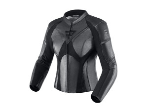 Rebel Lady sportliche Damen Motorradjacke Lederjacke, 46L, black