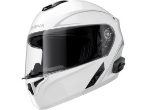 Smart Helm Sena Outrush R Bluetooth 5.0 Motorradhelm Klapphelm ECE 22.06, M, weiß