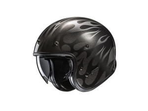 V31 Firo MC5 schwarz Open Face Helm Jethelm Motorradhelm, S