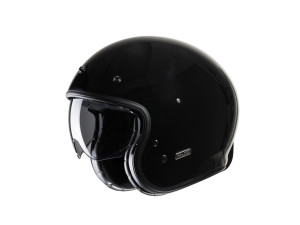 V31 Solid Open Face Helm Jethelm Motorradhelm, XL, schwarz
