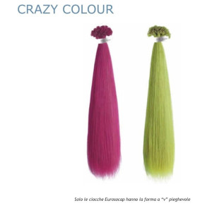 EUROSOCAP Ciocche Cheratina Crazy Colour Capelli Veri   50/55 Cm(Conf.10pz)