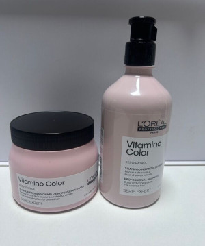 L'OREAL Kit   Vitamino Color Shampoo 300 Ml Piu' Maschera  500 Ml In Omaggio Color Protect Serum Mood 15o Ml