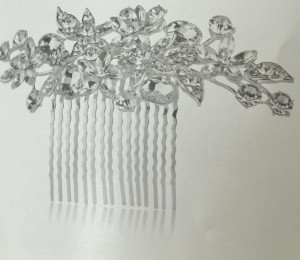 LABOR Fermaglio Per Capelli Con Strass E Punti Luce A Forma Di Foglia