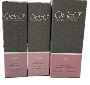 OCLEO' Kit Viso Crema Bava Di Lumaca  50 Ml Acido Jaluronico 30 Ml E Vitaminac 30 Ml