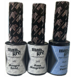 MANGRE' Set 12 Pezzi Smalto Semipermanente(Colori A Scelta ) Piu' 1 Base  E Un Bond