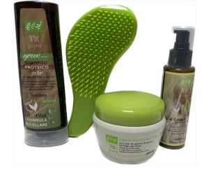 TRICOLOGIK Shampoo Proteico Color Tk Pure 200 Ml  Crema 250 Ml Ricostruttrice E Silk Cream 100 Ml  Omaggio Spazzola  Kolortangle Adatta A Tutti I Tipi
