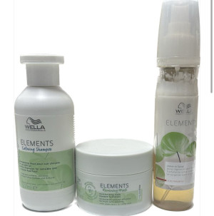 WELLA Shampoo  Elements 250 Ml Maschera  150 Ml Elements Piu' Spray Leave-In Elements 150 Ml