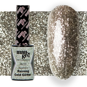 MANGRE' Smalto Semipermanente  Raining Gold Glitter Mc33  8 Ml