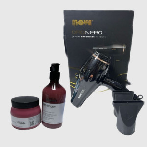 MOVE Phon  Oro Nero Motore Brushless 2200 Watt Con  Due Beccucci Piu In Omaggio Shampoo Loreal 500 Ml Pro Longer E Maschera 500 Ml Pro Longer