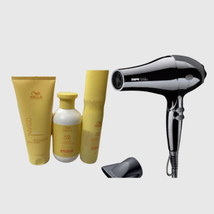 WELLA Phon Move Air 9000 Black 2100 Watt + Kit Mare Con Shampoo  Sun 300 Ml Conditioner 250 Ml Spray Corpo Capelli 150ml